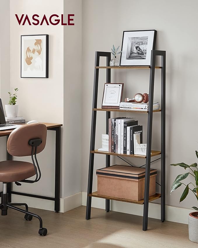 VASAGLE Ladder Shelf ULLS44X Review: Stylish and Durable 4-Tier Bookshelf